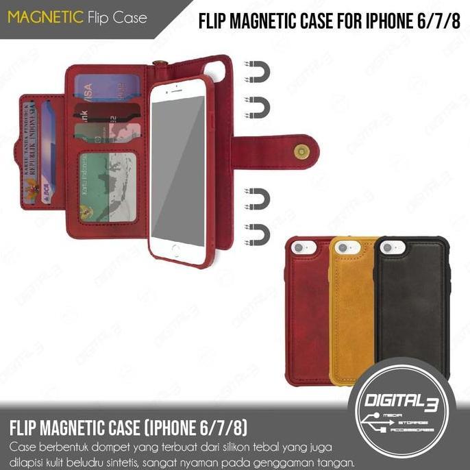 TERBARU - Flip Magnet Case iPhone 7/8 Casing Dompet iPhone 7/8