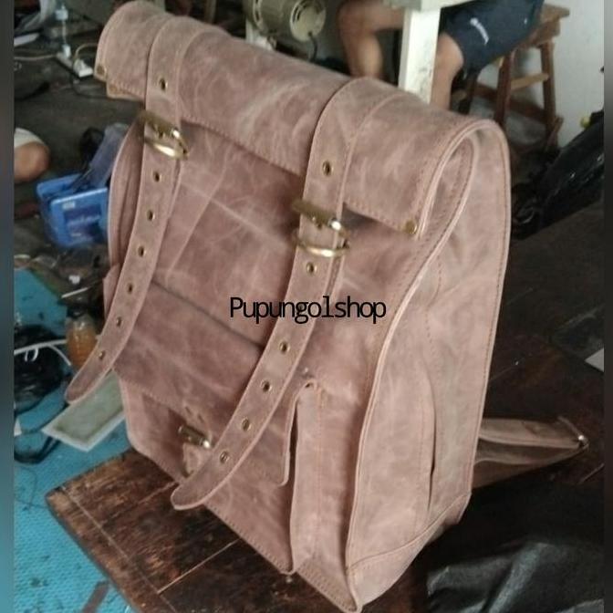 Tas Ransel Kulit Asli Sapi Crazy Horse Laptop Backpack Leather