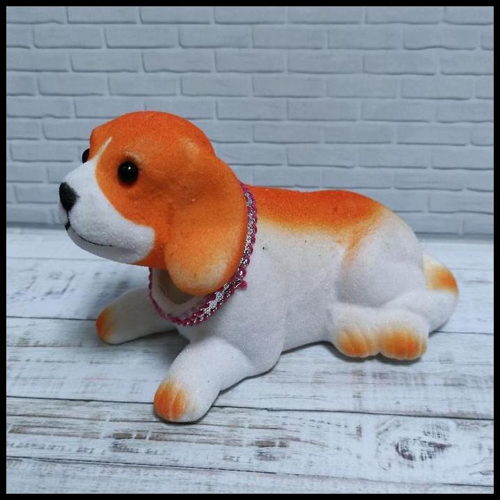 DISKON BONEKA GOYANG PAJANGAN DASHBOARD MOBIL MOTIF ANJING ORANGE