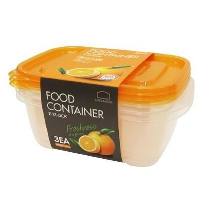 LocknLock Kotak Makan E.Z Lock Orange Set 3PCS