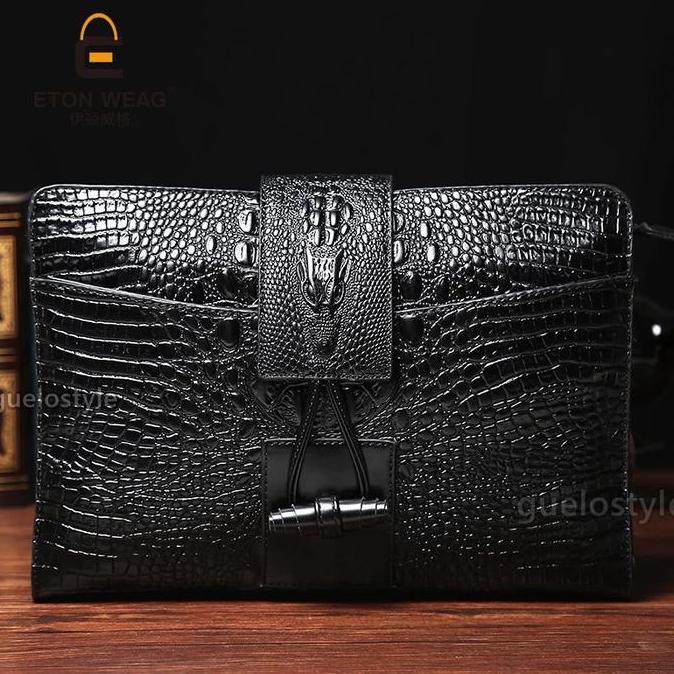 Clutch handbag hand bag tas pria KULIT - BUAYA KEREN