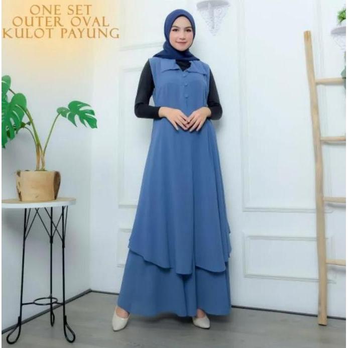 SETCEL setelan celana kulot payung | baju one set wanita terbaru | setelan outer kekinian | cardan w