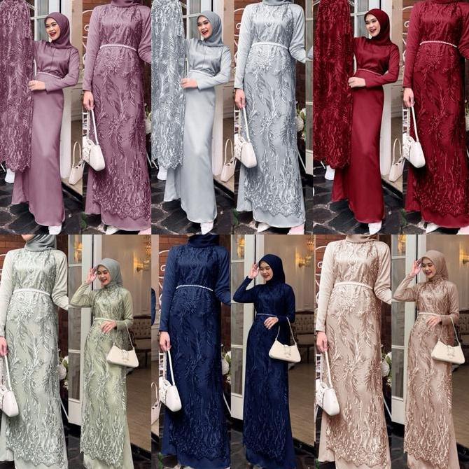 Aurora Boutique SET MAXY VABINA | M L XL | 6 WARNA | Maxi Gamis Pakaian Fashion Muslim Wanita Terbar