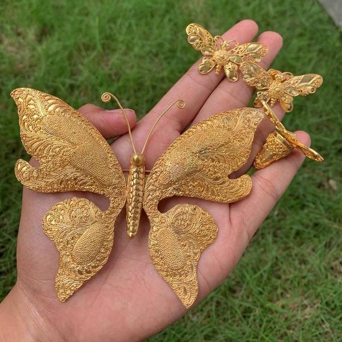 Set bros alpaka bali motif kupu2 jumbo KAR