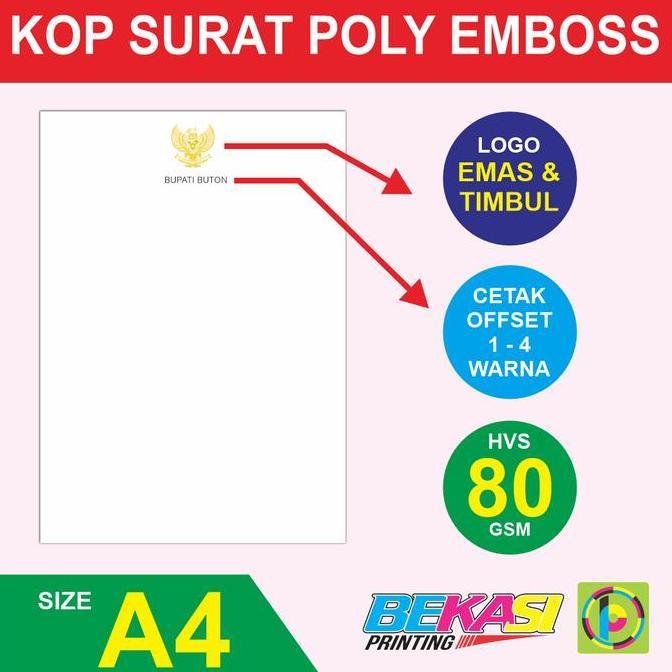 80 GSM Letterhead Foil Cetak Kop Surat HVS Hotprint Gold Emboss ALL COLOR