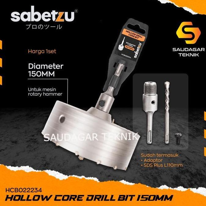 Mata Bor Hole Saw Beton Bobok Tembok SDS PLUS 150MM Hollow Core Drill