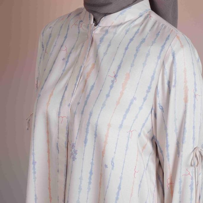 Elzatta  Long Tunik Saffron Splatter Tunik Kemeja Motif Muslim Wudhu dan Busui Friendly