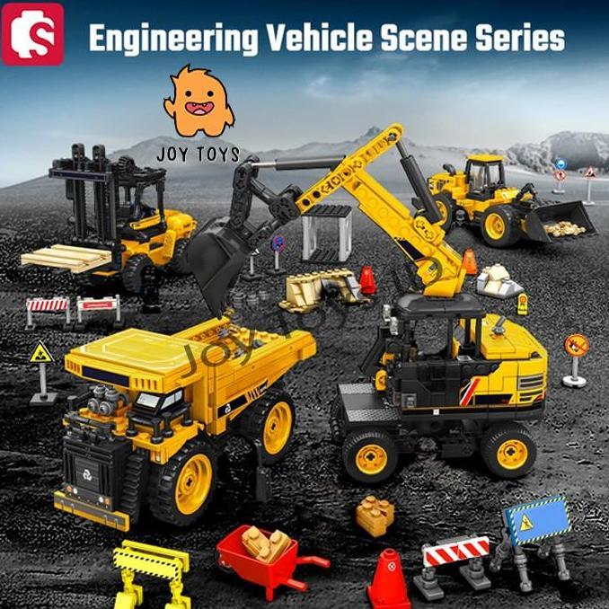 Joy Toys Mainan Brick Sembo Kendaraan Berat Sany / Kendaraan Konstruksi Engineer Vehicle Dump Truck 