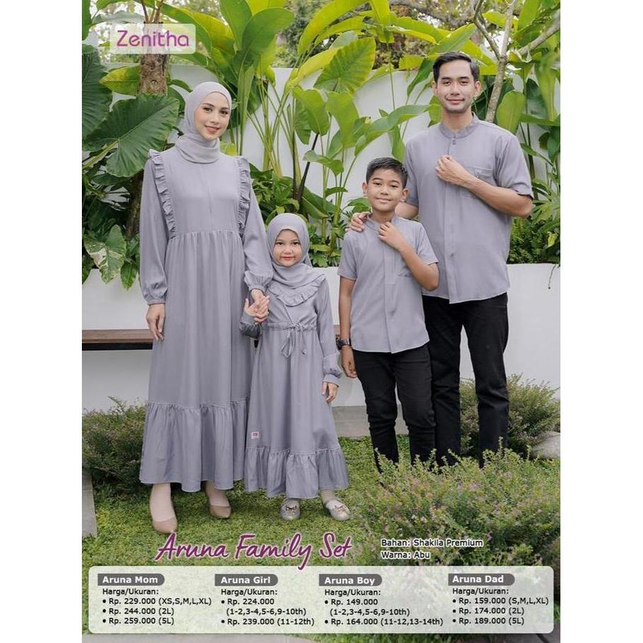 Zenitha- Aruna Abu Sarimbit Keluarga Lebaran Couple Family Set Premium