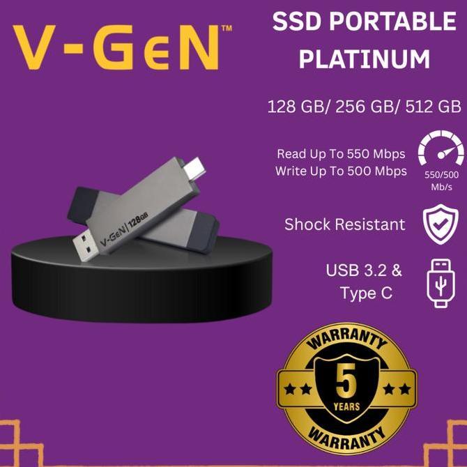 TERLARIS - SSD V-GeN Portable Platinum Usb 3.2 Type-C 128GB / 256G/ 512GB