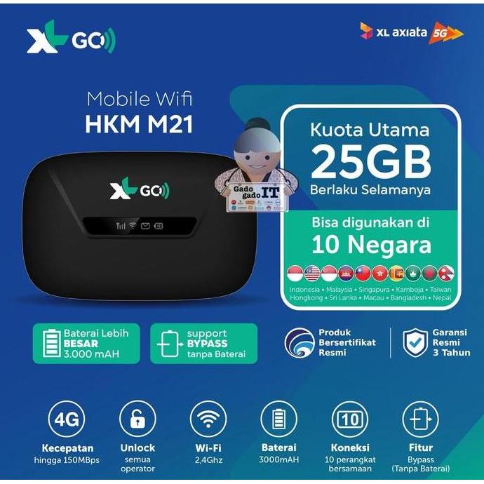 DE66 - Mifi Router Movimax MV003 Speed 4G LTE XL GO Bundling XL 25GB (UNLOCK)