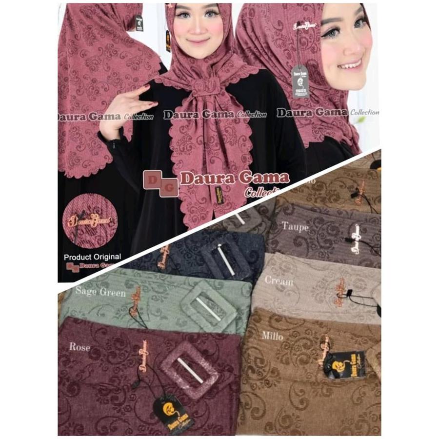 Hijab Viral DENADYA Segitiga Instan Malay Hijab Motif Laser Cut Free Gesper Ori By Daura Gama