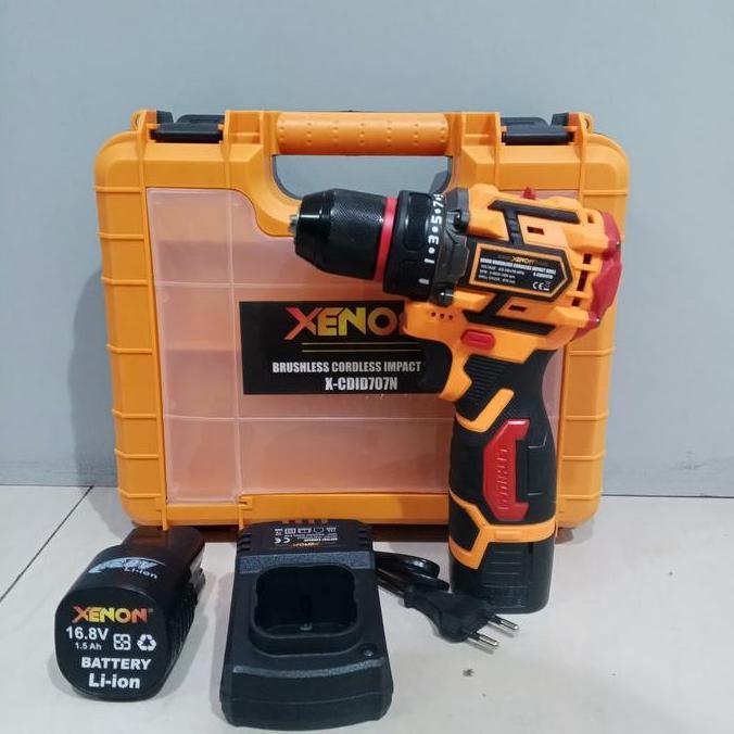 XENON CDID707 MESIN BOR BETON BATERAI CORDLESS IMPACT DRILL AKSESORIS