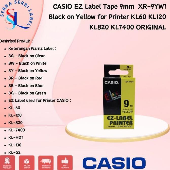 DV35 - CASIO EZ Label Tape 9mm for Printer KL60 KL120 KL820 KL7400 ORIGINAL