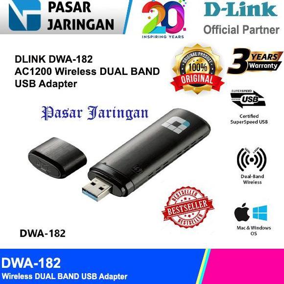 DV125 - D-LINK DWA-182 AC1200 Wireless DUAL BAND USB Adapter