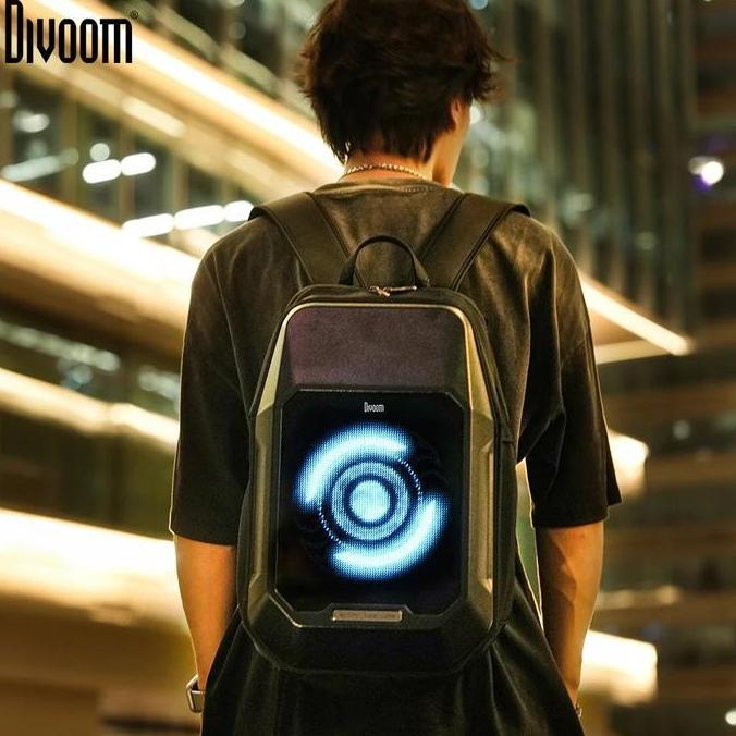 Saless Divoom Cyberbag Pixel Art Led Backpack - Tas Ransel Dengan Led Pixel Art 64 X 64