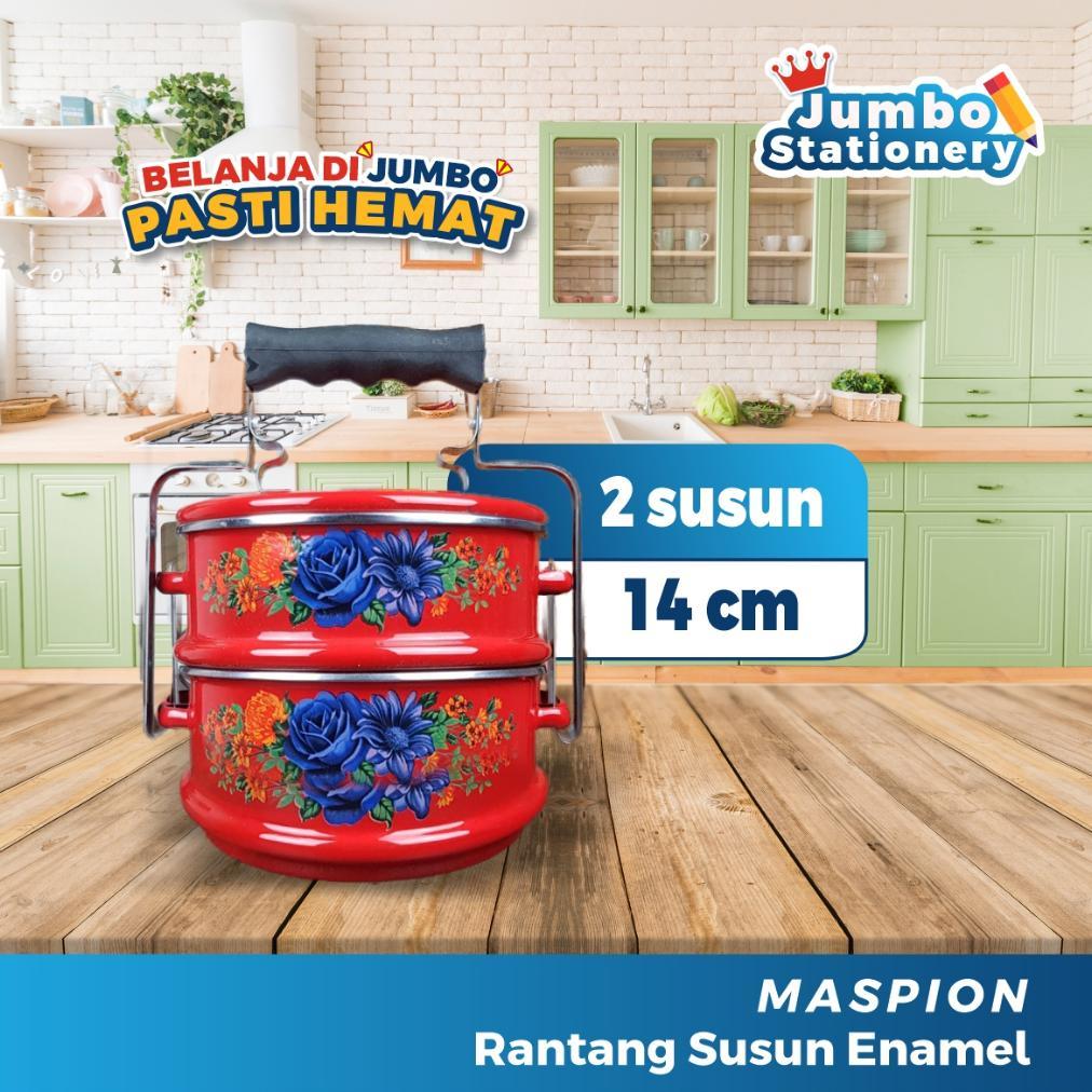 HOT SALE Maspion Rantang 2 Susun Klasik Jadul Stainless Steel Enamel Rantang Motif Bunga