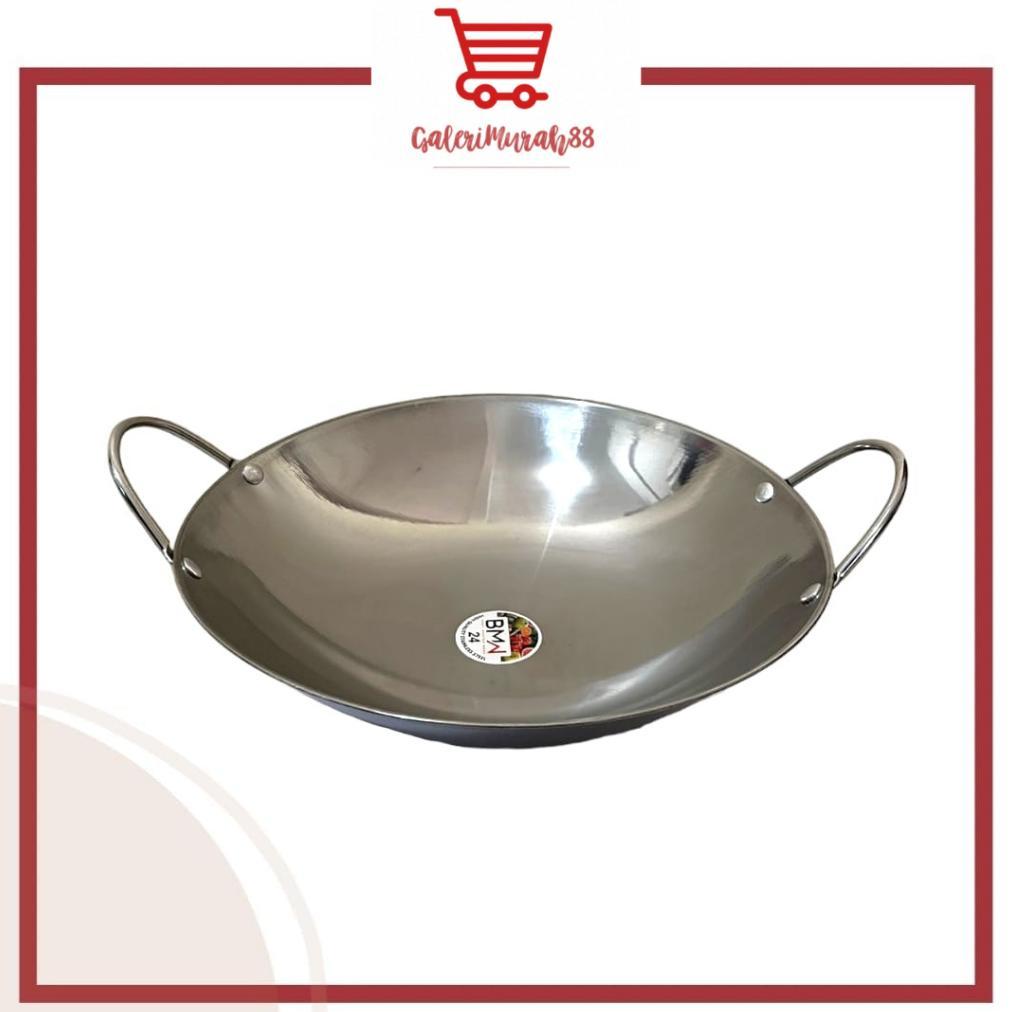 BESTPROMO Wajan Mini Stainless steel BMW / Wajan Penggorengan Kuali Mini Wok Pan Katel Bar Stainless