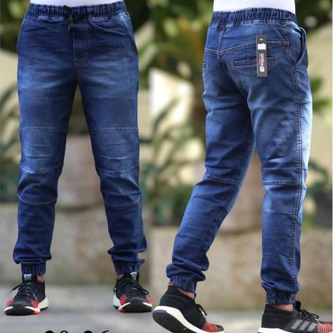 DV196 - jogger jeans priaCelana jeans jogger sobek cakar pria terbaik distro bandung Denim