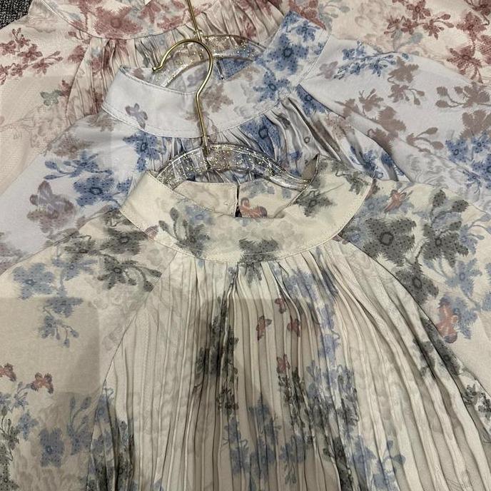 Pretty women Dress - Plisket Mewah motif bunga