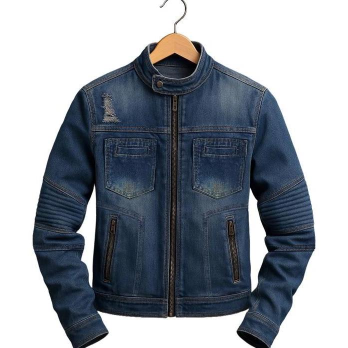 DE178 - Jaket Jeans Biker Denim Pria Wanita Terbaru Blazer Keren Distro