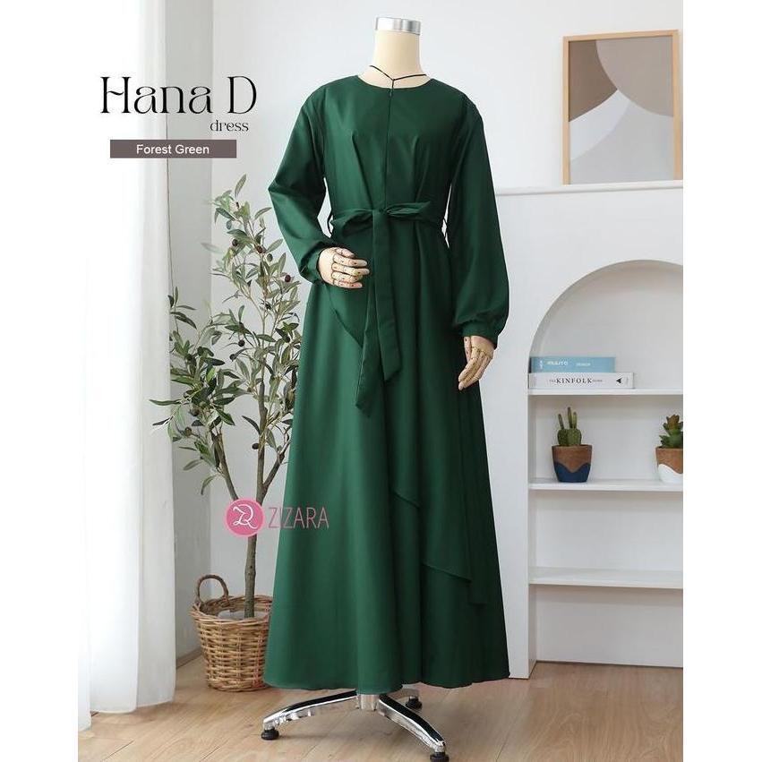 DRESS HANA ZIZARA GAMIS KATUN POLOS KEKINIAN