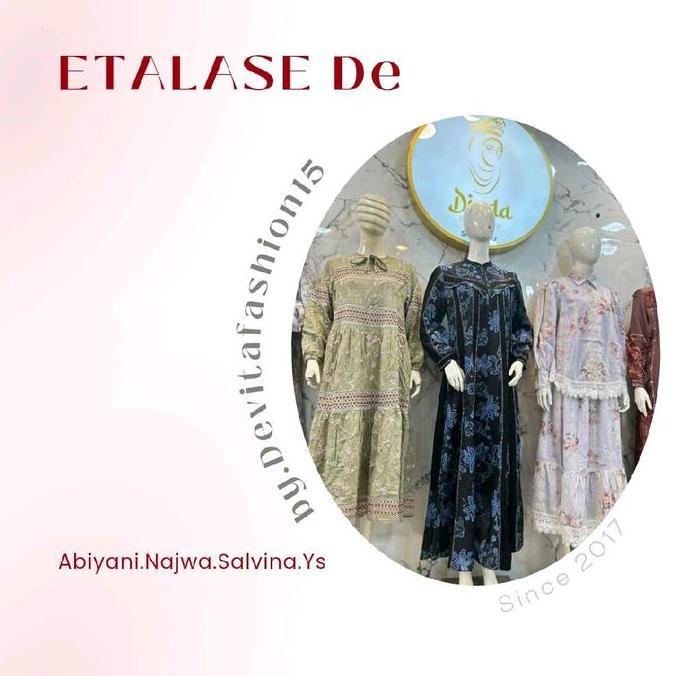 Dress Abiyan Najwa Salvina YS Orinal LFY Live MINGGU TGL 27 Des siang Fashion Muslim Devitafashion G