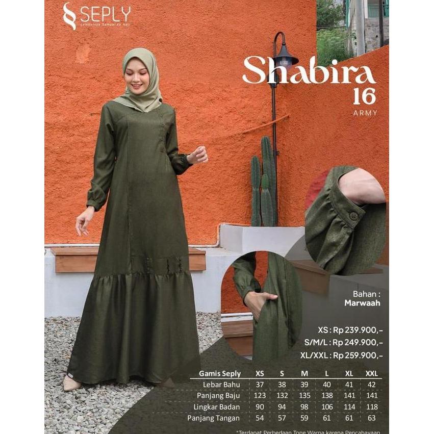 SEPLY SHABIRA 16 / gamis seply terbaru/ gamis daily wanita / army / denim / grey