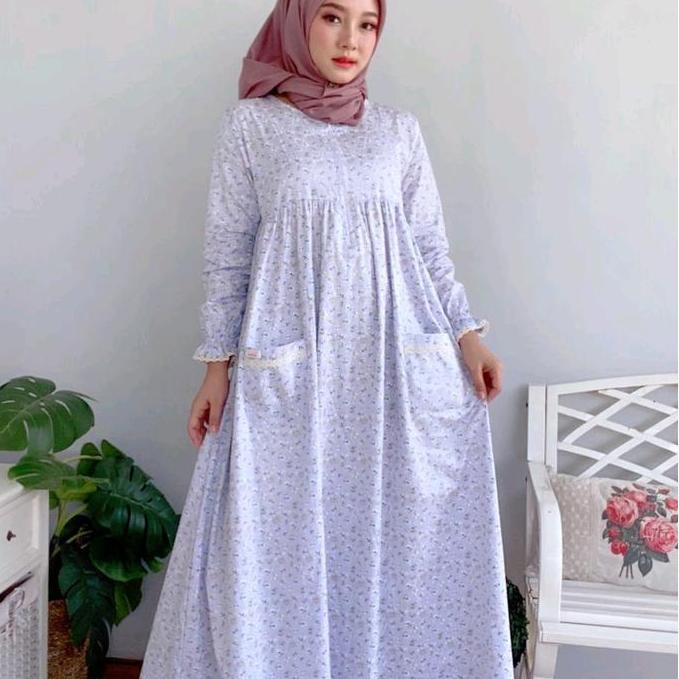 Home Dress By Roris | Kode E1 - E4 | Gamis Katun Jepang Motif Bunga