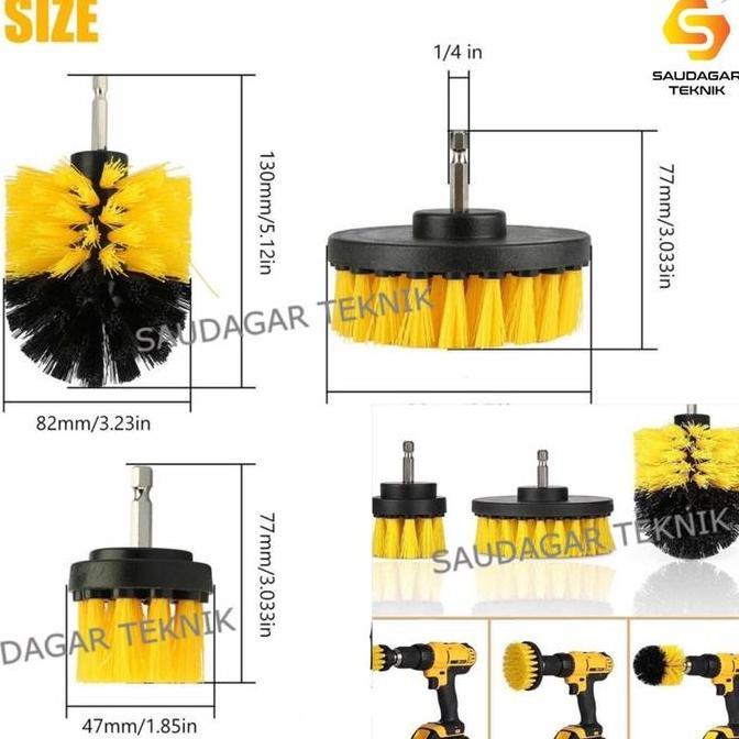 Mata Bor Sikat Pembersih Serbaguna Adaptor Bor Sikat Lantai Karpet Sofa Kamar Mandi WC Brush Cleanin