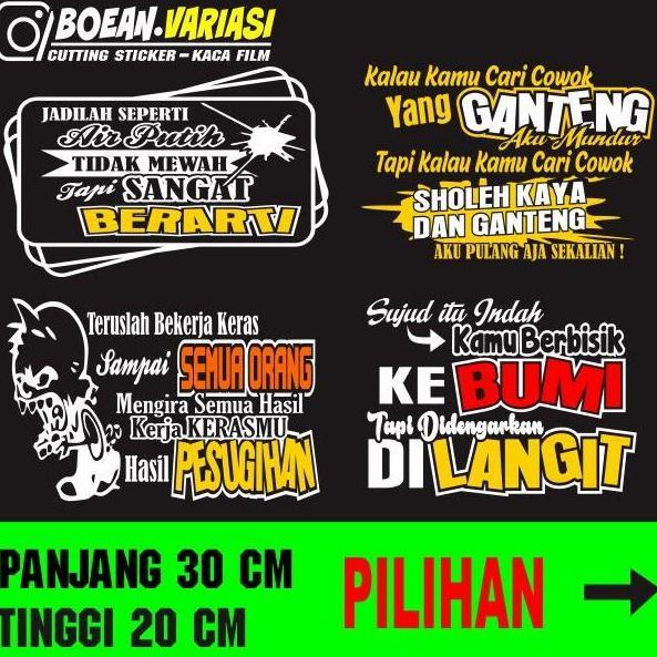 Promo Terlaris Sticker Kaca Mobil Sticker keren sticker Kata kata