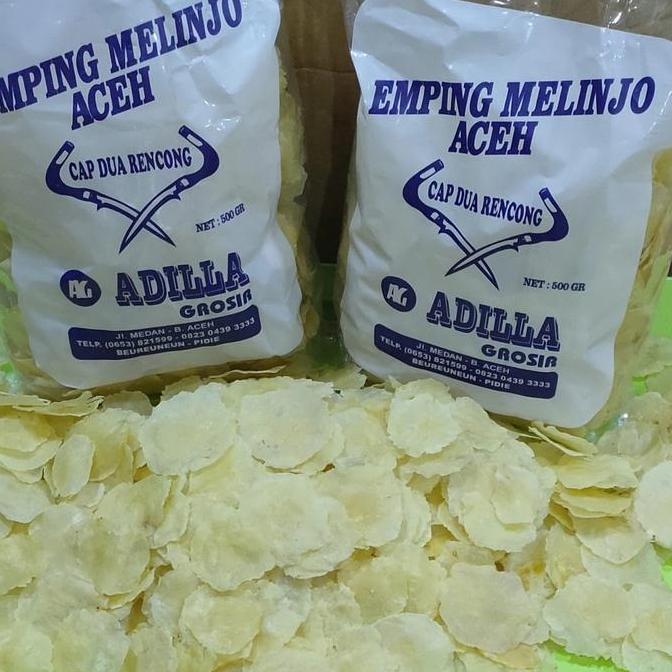 Emping Aceh suoer grade A 500g (Adilla)