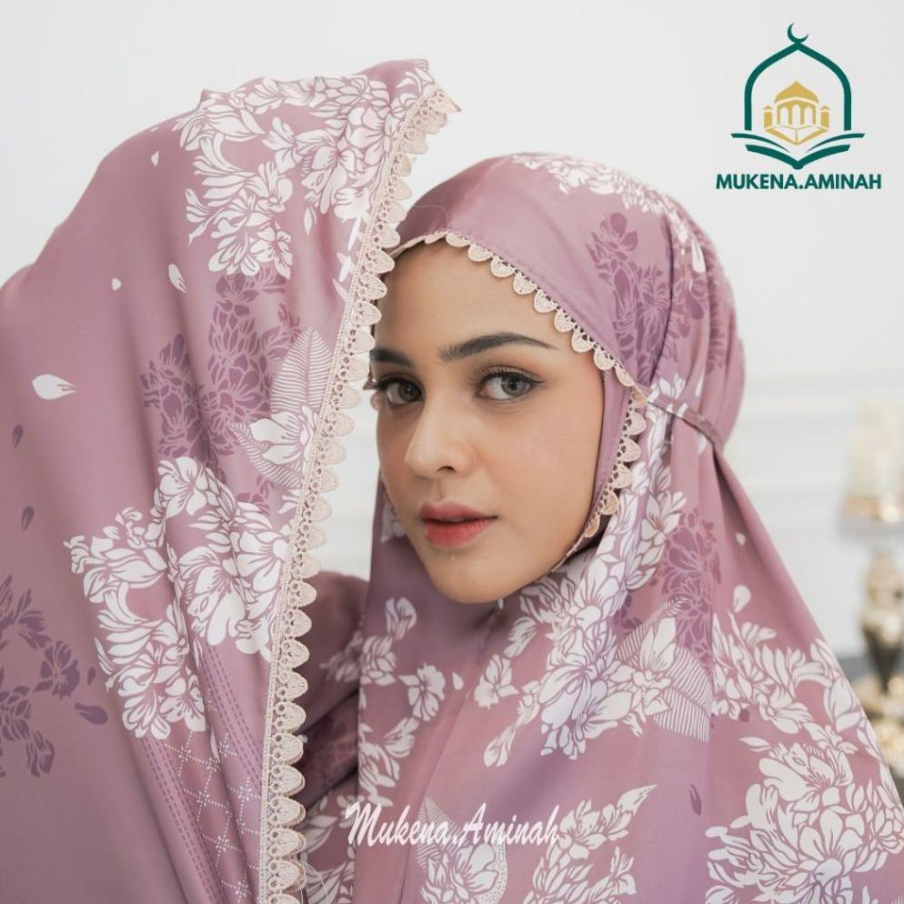 Mukena.Aminah Mukena Dewasa Rania Silk Premium 2In1 Traveling