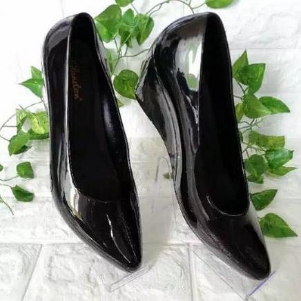 Diskont Sepatu Wanita Wedges Glossy Tinggi 4 Cm Weges Jelly Shoes Heels High 550