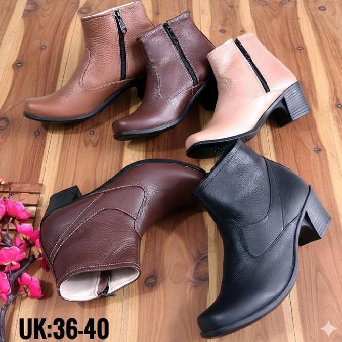 Saless Sepatu Wanita Boots Kulit Asli Garut / Sepatu Boots Kulit Sapi