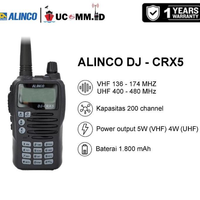 TERLARIS - ALINCO DJ CRX5 DJ-CRX5 CRX 5 DUALBAND GARANSI RESMI