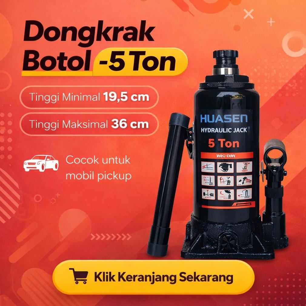 Dongkrak 5 Ton Hidrolis Botol Merk Huasen Kualitas Japan Setara Tekiro Harga Termurah Cocok Untuk Pi