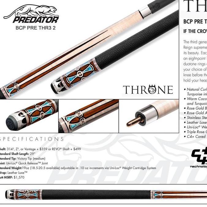 Predator Cue Throne3 2 - Low Deflection Billiard Stick Biliar Stik Ori