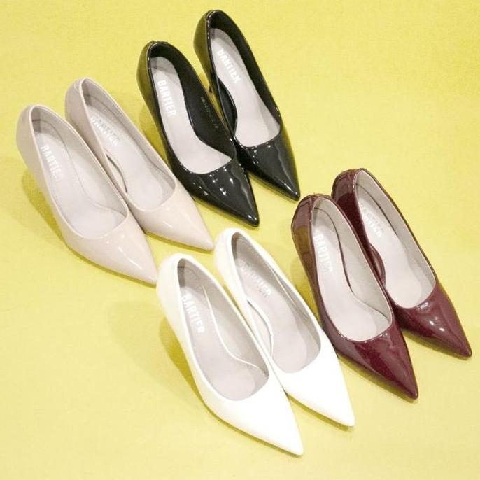 YKshoes 1783 heels 10cm pump pantofel stiletto heels white marron black cream heels import glossy pu