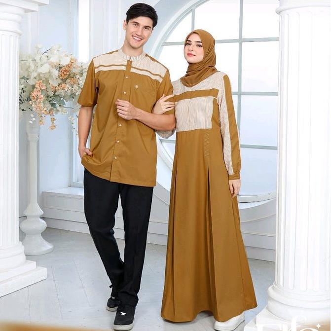 COUPLE PASANGAN GAMIS DAN KOKO ETHICA SALUR Baju Muslim Wanita Sarimbit