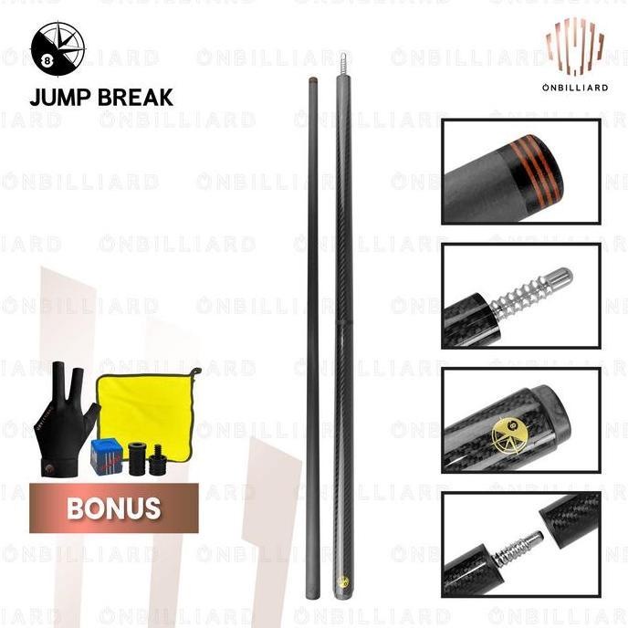 COMPAS Jump Break Carbon Fiber Cue Stick Billiard JumpBreak Cues