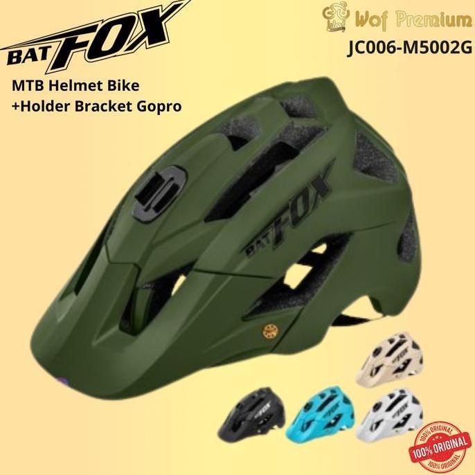 BATFOX Helm Sepeda Gunung AM MTB Helmet Bike + Holder Bracket Gopro