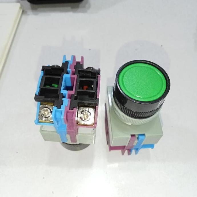 push button 22mm no nc hijau HARGA KHUSUS