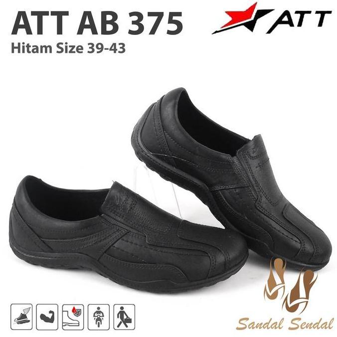 Termurah Sepatu Pantofel Kerja Karet Att Ab 375 Hitam Flat Shoes Pria