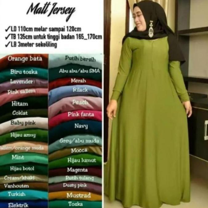 GAMIS JERSEY SUPER JUMBO XXXL POLOS PREMIUM TEBAL FASHION MUSLIMAH GAMIS INNER DRESS LENGAN PANJANG 