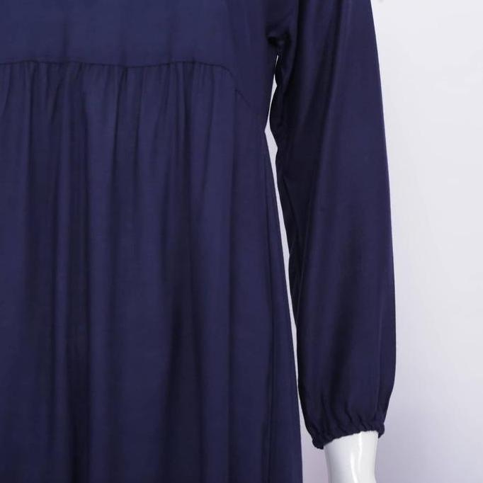 Terlaris Aura - Long Tunik Anina Midi Dress Rayon Premium Baju Tunik Simpel Lengan Panjang