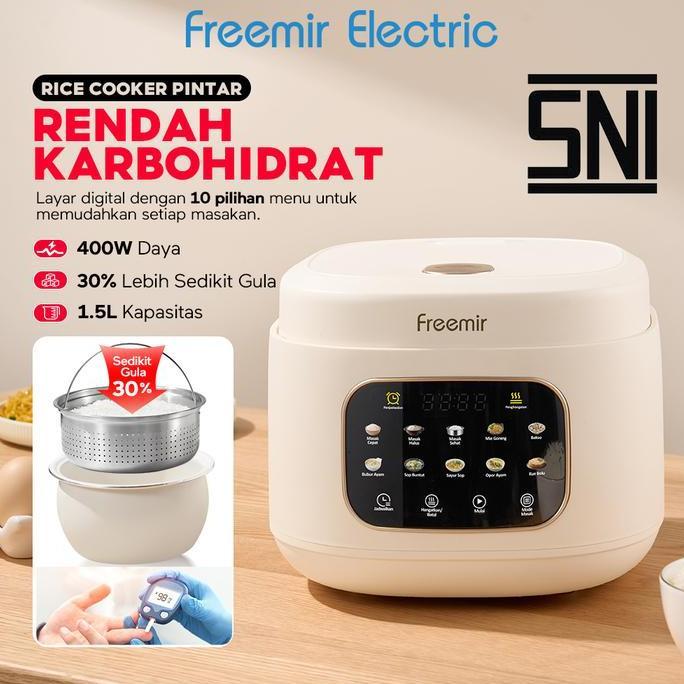 tamorsejuragan - [special live] freemir control sugar rice cooker 1.5 l smart healthy magic com daya