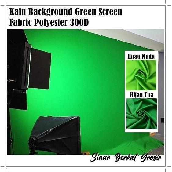 Lansungkirim- Kain Polyester Background Green Screen / Kain Hijau Polyester 300D