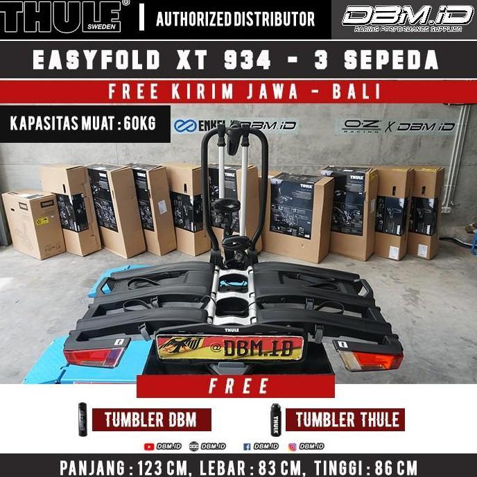 Promo Thule Easyfold XT 934 3 Bike Carrier Rak Sepeda Towing Belakang Mobil Diskon