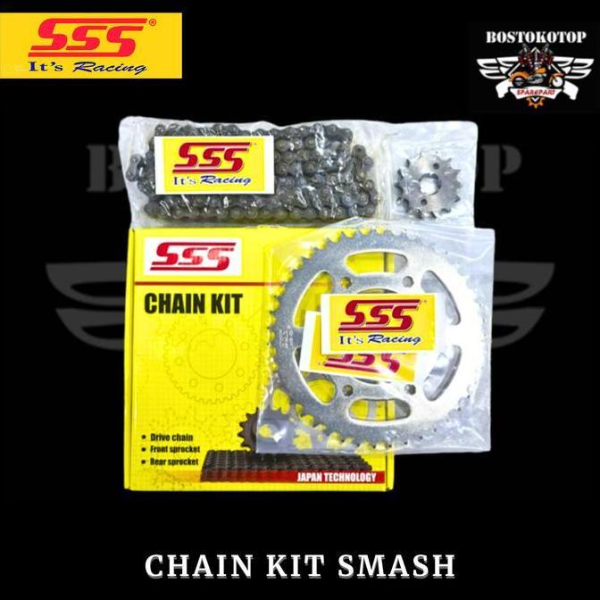 Promo SSS Chain Kit Gear Gir Set Suzuki Smash 110 Original Diskon